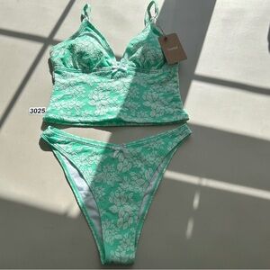 Samiol Small Green Tankini Set Floral